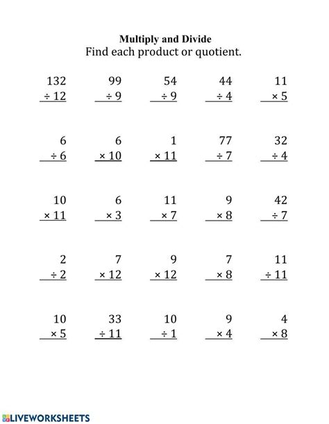 Mixed Multiplication And Division Worksheets .